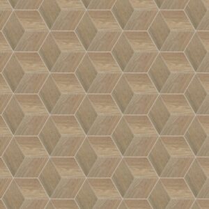 Daltile - Emerson Wood Butter Pecan, 3D Cube, 12X12, Matte