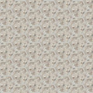 Daltile - Pebble Oasis Seashell, Framed Hex Pebble, Tumbled
