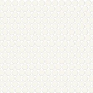 Daltile - Color Wheel Mosaic Matte Arctic White, Penny Rounds, Matte