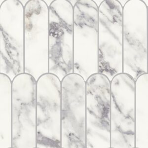 Daltile - Eclessia Marble Arabescato Argento, Elongated Fan, Polished