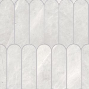 Daltile - Eclessia Marble Cristallo, Elongated Fan, Polished