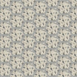 Daltile - Pebble Oasis Harbor, Framed Hex Pebble, Tumbled