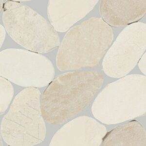 Daltile - Pebble Oasis Seashell, Flat Pebble, Tumbled