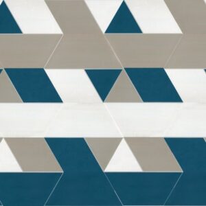 Daltile - Bee Hive Medley Multiplex Blue/Taupe, Multiplex Blue/Taupe, 8 1/2X10, Matte