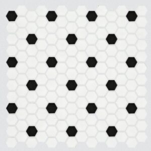 GRANDEUR 1" HEX BLK/WHT MOSAIC by Shaw Floors - White / Black