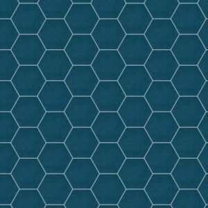 Daltile - Bee Hive Medley Blue, Hexagon, 8 1/2X10, Matte
