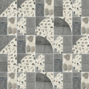 Daltile - Pebble Oasis Coal, Art Deco Pebble, Honed